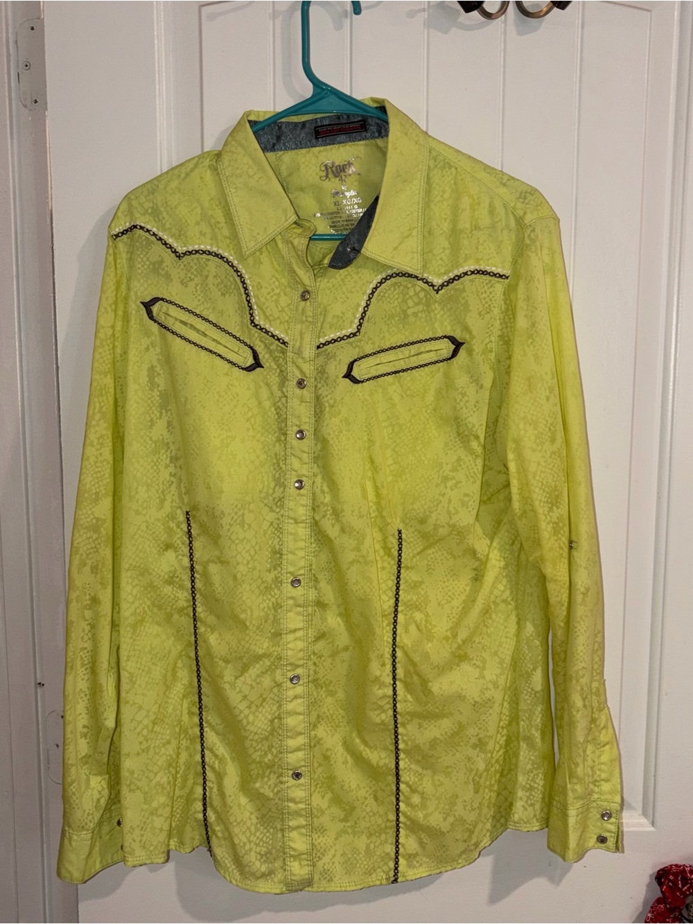 Western Snap-Front Blazer in Neon Lime